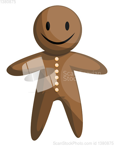 Image of Christmas gingerbread man vector illustration on a white backgro