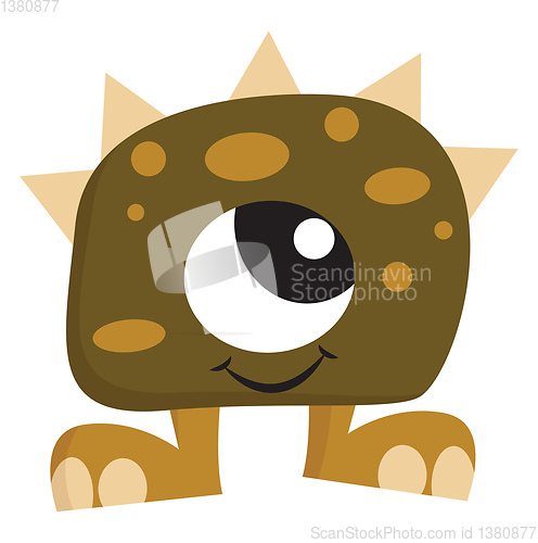 Image of Clipart of green-colored smiling monster with one big eye vector