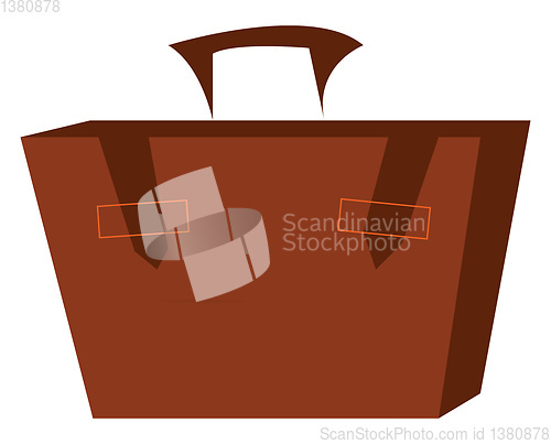 Image of A brown suitcase vector or color illustration