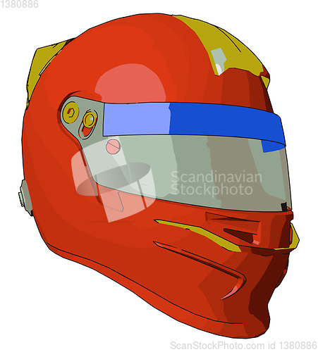 Image of A protective object helmet painting vector or color illustration