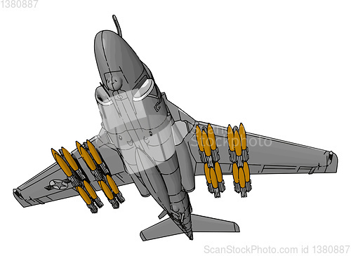 Image of A Warplane or slip fighter toy vector or color illustration