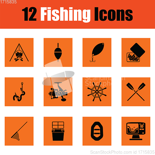 Image of Fishing icon set