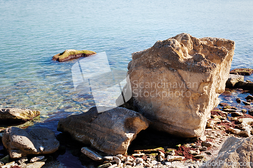 Image of Rocky coast of the Caspian Sea.