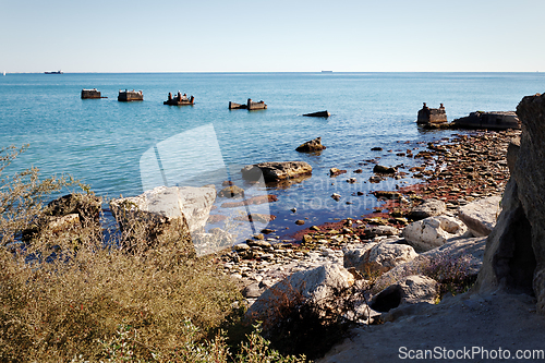 Image of Old concrete piers.