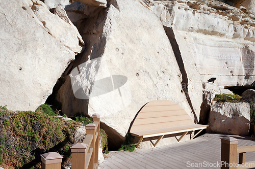 Image of Bench at the rock.