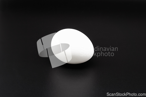 Image of White egg on black.