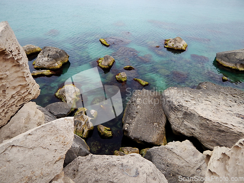 Image of Rocky coast of the Caspian Sea.