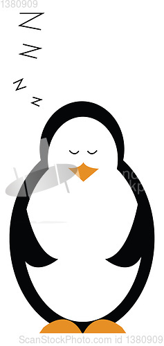 Image of Sleeping penguin vector or color illustration