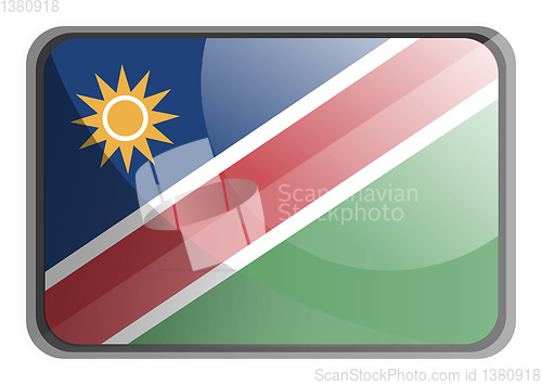 Image of Vector illustration of Namibia flag on white background.