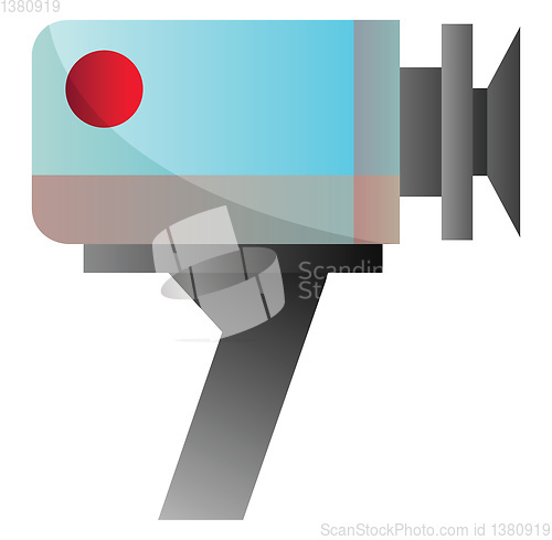 Image of Blue and grey old VHS video recorder vector illustration on a wh