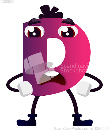 Image of Purple letter D vector illustration on white background
