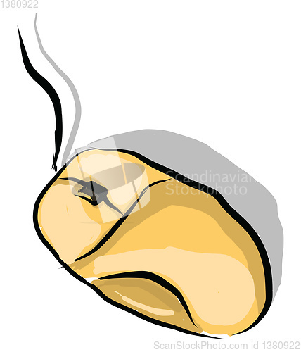 Image of A brown computer mouse, vector color illustration.