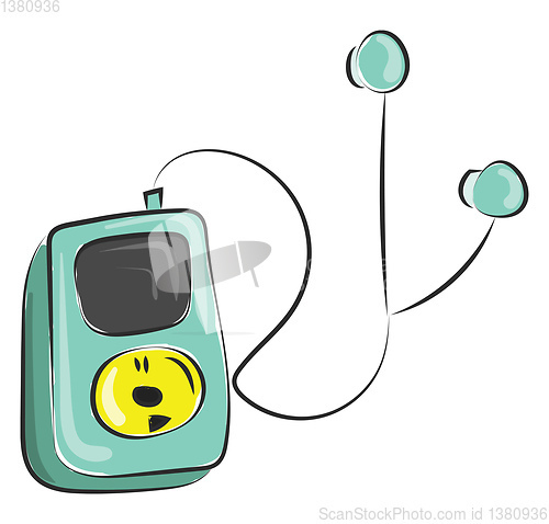 Image of Blue music player, vector or color illustration.