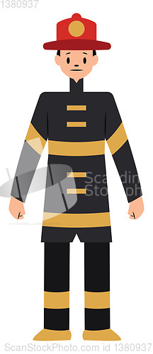 Image of Fireman character vector illustration on a white background