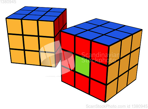 Image of Rubik cube toy vector or color illustration