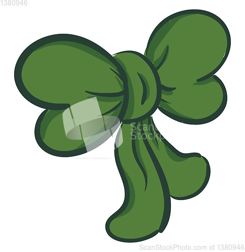 Image of Clipart of a green bow vector or color illustration