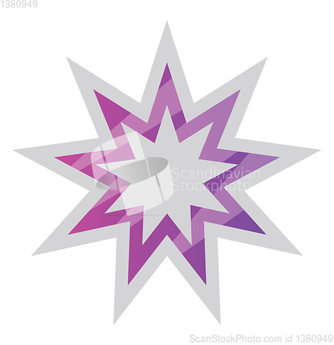 Image of White and purple Bahai star symbol vector illustration on a whit