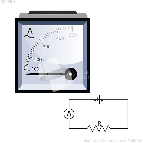 Image of Minimalistic ammeter vector illustration on white background.