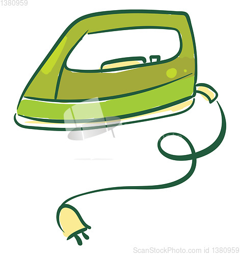 Image of Painting of a green-colored iron box equipped with an electric p
