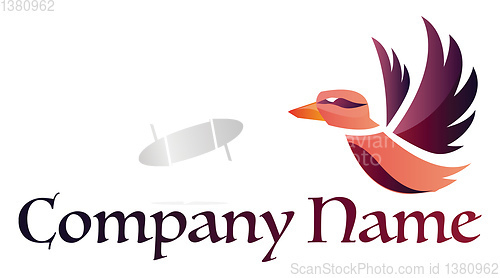 Image of Multicolor bird and blank space for text logo vector illustratio
