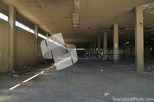 Image of abandoned factory concrete interior