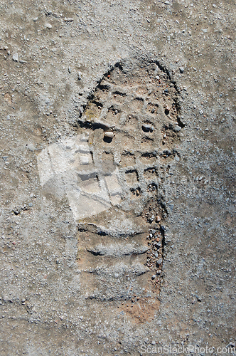 Image of footprint on concrete texture