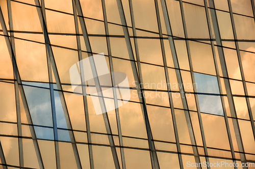 Image of glass panel facade windows background