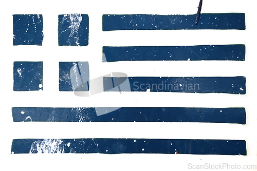 Image of greek flag grunge stencil