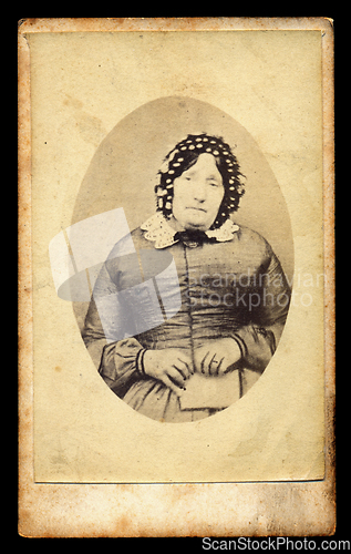 Image of mourning victorian lady antique photo