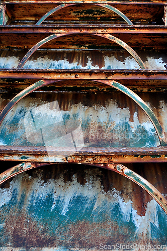 Image of old rusty iron staircase