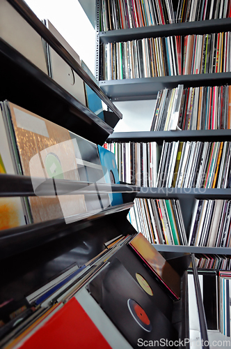 Image of vinyl records collection