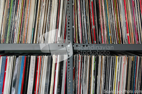 Image of vinyl records storage