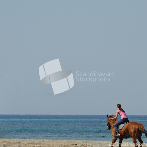 Image of woman horse riding