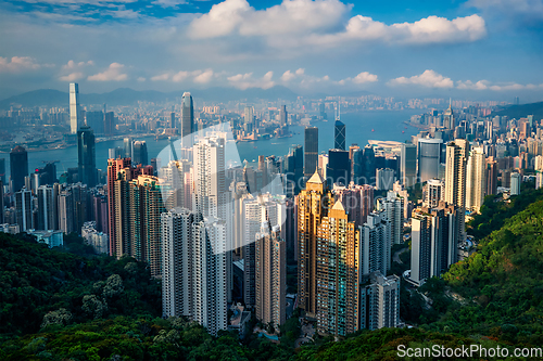 Image of Hong Kong skyscrapers skyline cityscape view