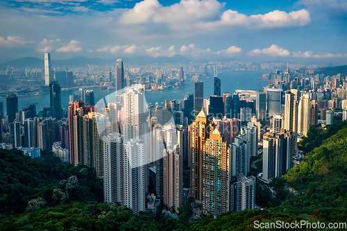 Image of Hong Kong skyscrapers skyline cityscape view