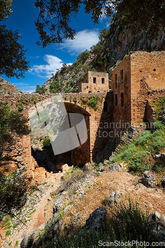 Image of Riuns of Katholiko monastery, Chania region on Crete island, Greece