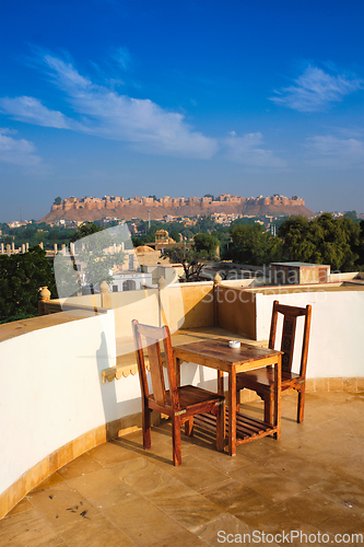 Image of Jaisalmer Fort known as the "Golden Fort". Local name is "Sonar quila"