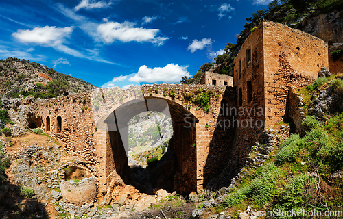 Image of Riuns of Katholiko monastery, Chania region on Crete island, Greece