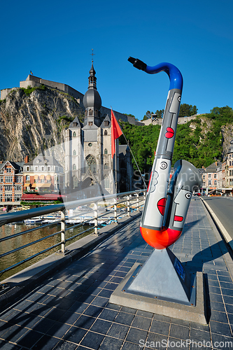 Image of View of picturesque Dinant town. Belgium