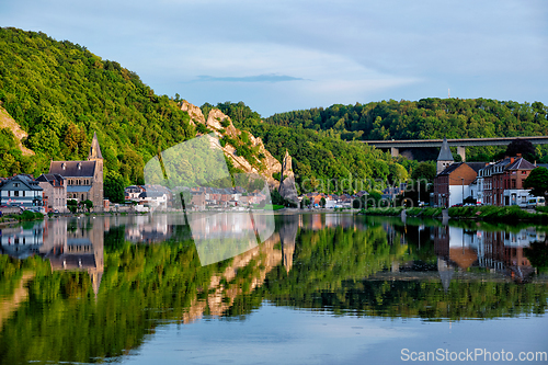 Image of View of picturesque Dinant city. Belgium