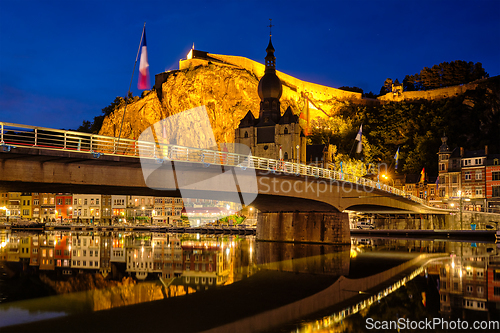 Image of Night view of Dinant town, Belgium