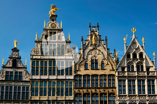 Image of Antwerp Grote Markt old houses, Belgium