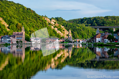 Image of View of picturesque Dinant city. Belgium