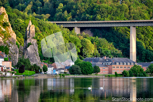 Image of View of picturesque Dinant city. Belgium