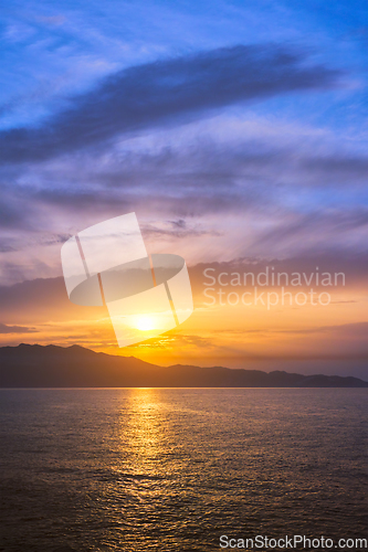 Image of Sea sunset with dramatic sky