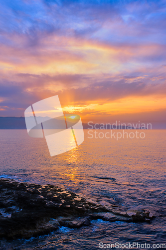 Image of Sea sunset with dramatic sky