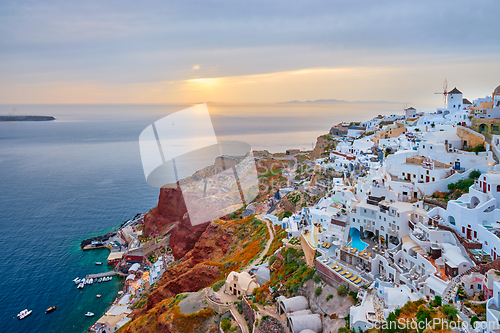 Image of Famous greek tourist destination Oia, Greece