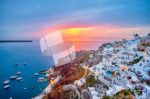 Image of Famous greek tourist destination Oia, Greece