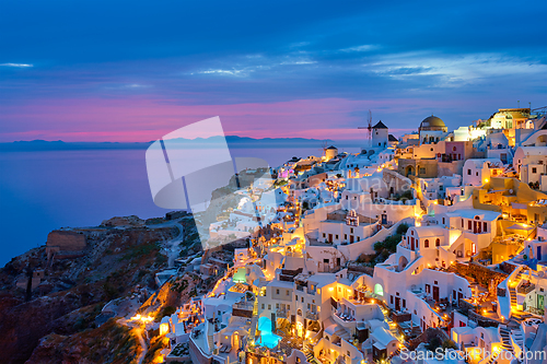 Image of Famous greek tourist destination Oia, Greece