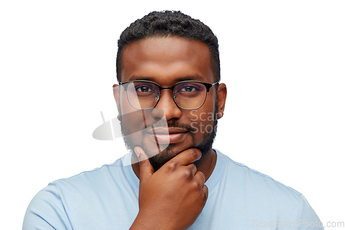 Image of portrait of young african american in glasses